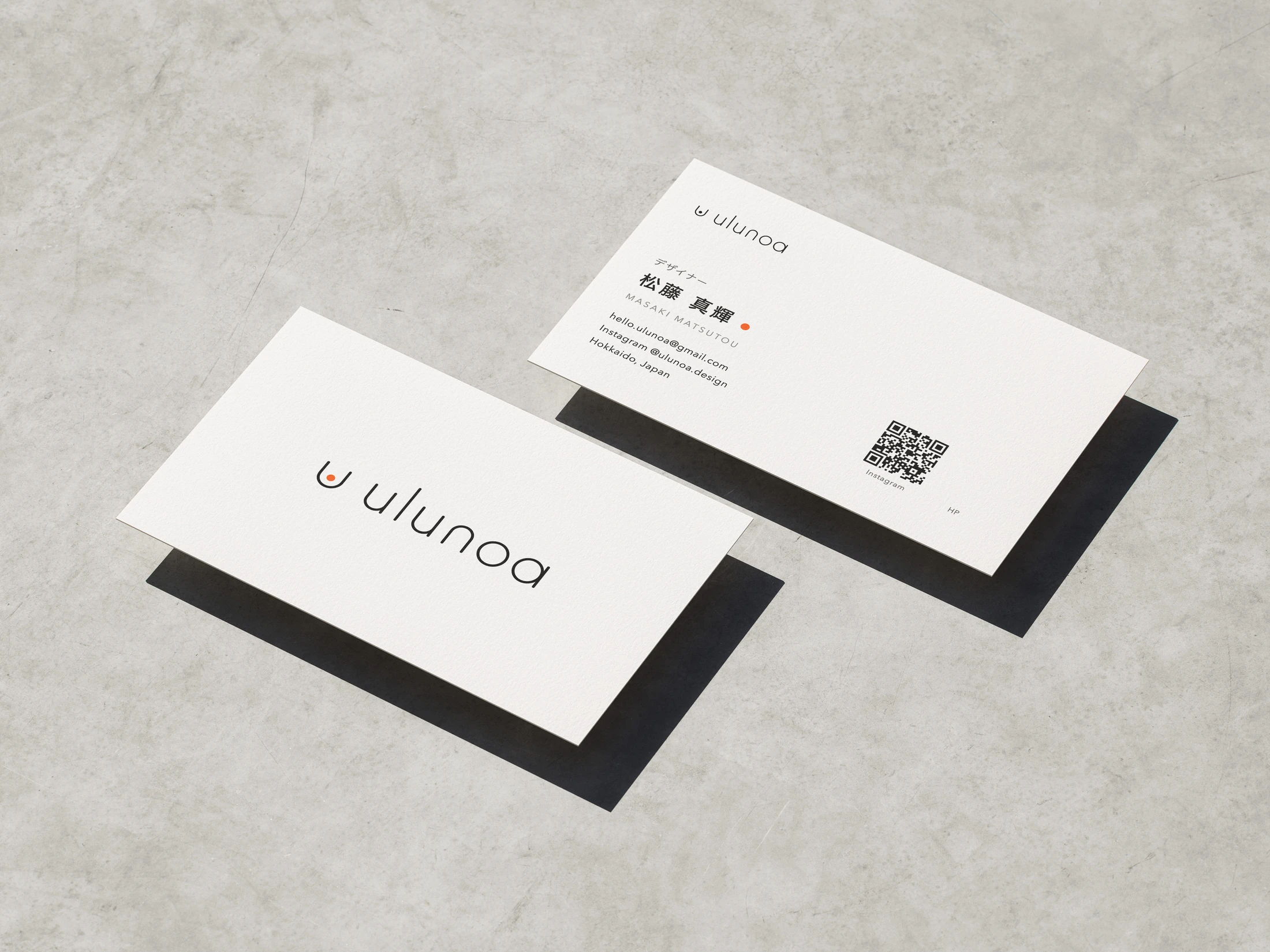 ULUNOAの名刺の使用イメージ