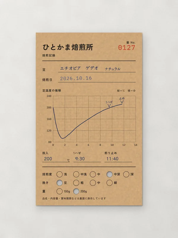 ひとかま焙煎所 — 完成品