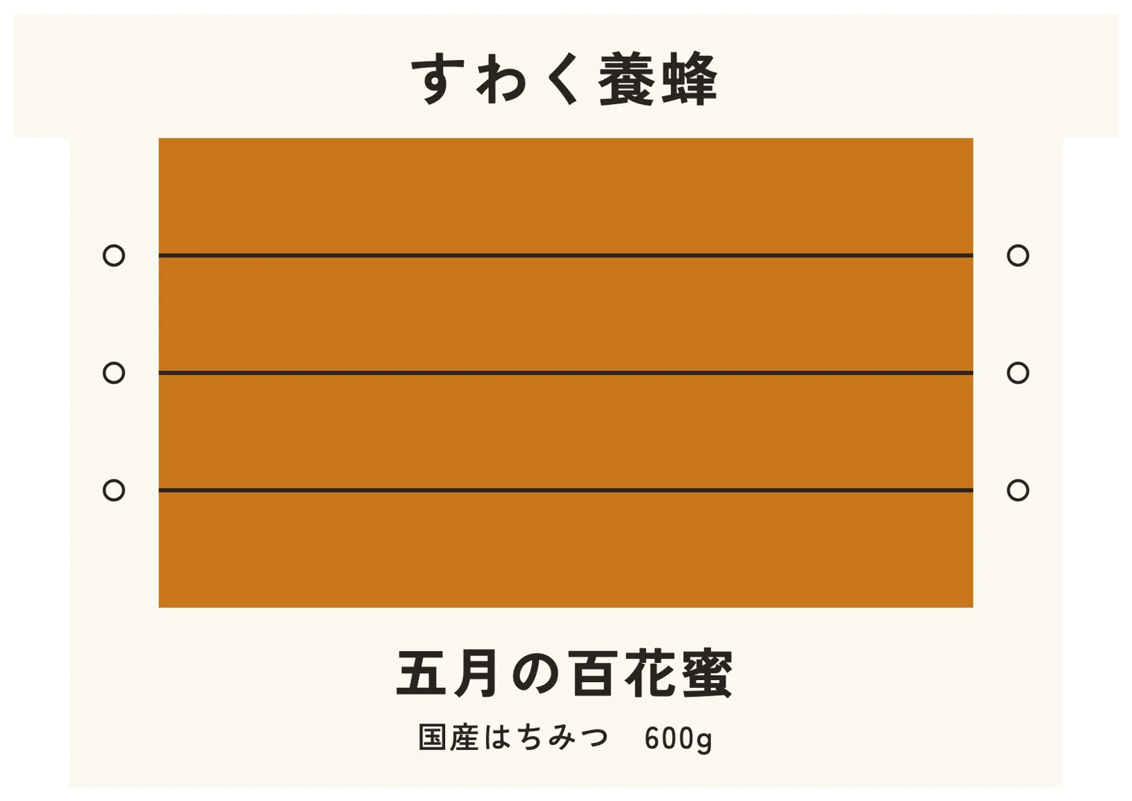 すわく養蜂 ／ はちみつ瓶ラベルの平面データ